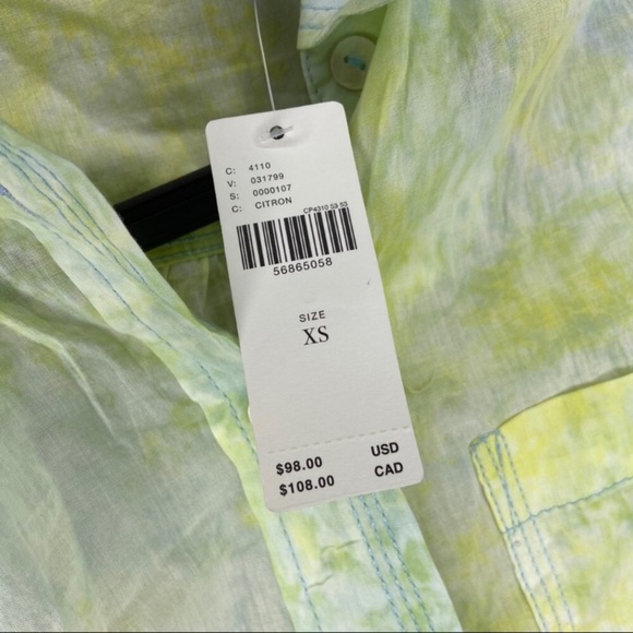 NWT ANTHROPOLOGIE Pilcro & the Letterpress Cate Yellow Green Tie Dye - Picture 10 of 16